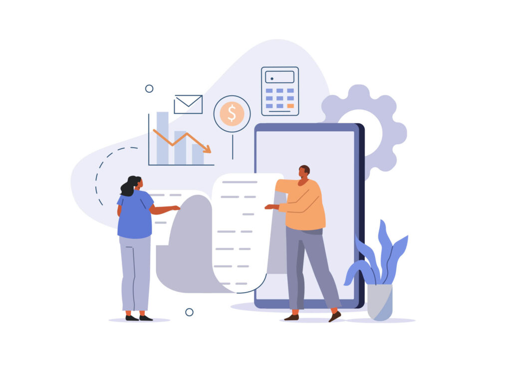 EASY BANK RECONCILIATION workers are doing an EASY BANK RECONCILIATION, using a Purchase Order Software
